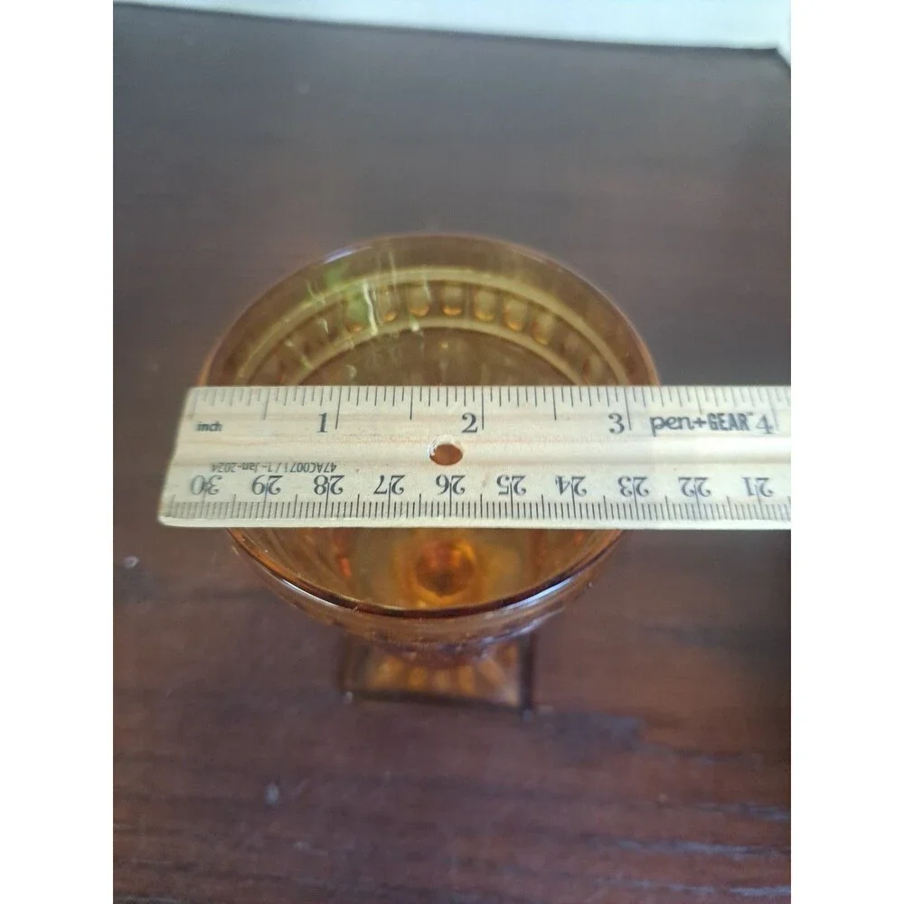 Vintage Indiana Glass Colony Park Lane Amber Water Goblet
